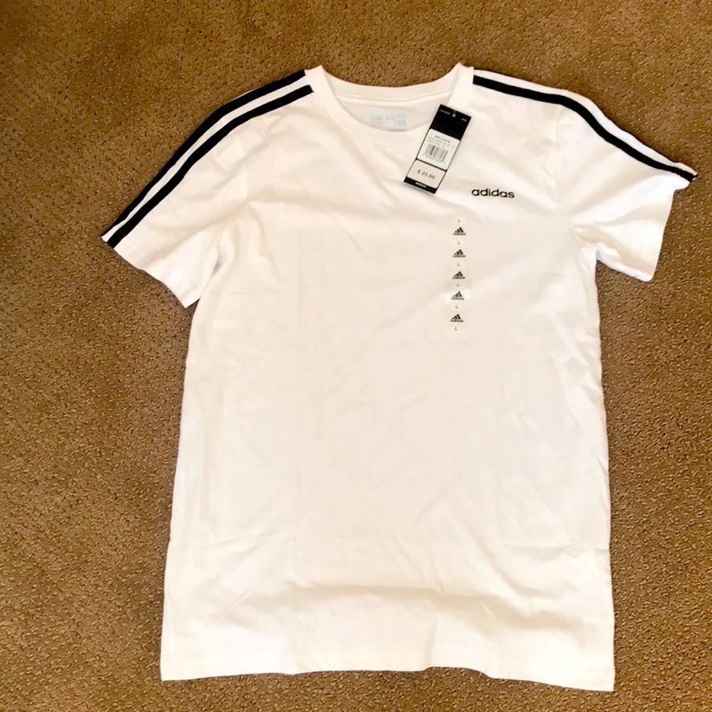 Adidas black striped tee